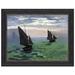 Vault W Artwork Fishing Boats at Sea, 1868 by Claude Monet Framed Painting Print Canvas in Black/Green/Indigo | 12.25 H x 14.75 W x 1 D in | Wayfair