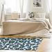 Blue/White 65 x 54 x 0.15 in Area Rug - East Urban Home Seattle Animal Print White/Blue Area Rug Chenille | 65 H x 54 W x 0.15 D in | Wayfair