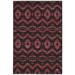 Black/Red 48 x 30 x 0.5 in Area Rug - Bungalow Rose Konover Ikat Hand-Woven Burgundy/Black Area Rug Nylon/Wool | 48 H x 30 W x 0.5 D in | Wayfair
