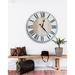 Gracie Oaks Oversized Kwiete Farmhouse Wall Clock Wood in White | 36 H x 36 W x 1 D in | Wayfair BFA27ABE78F04AD6A2743A922FE3F94D