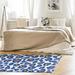 Blue/White 65 x 54 x 0.15 in Area Rug - East Urban Home Animal Print White/Blue/Yellow Area Rug Chenille | 65 H x 54 W x 0.15 D in | Wayfair