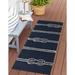 Blue 24 x 0.375 in Area Rug - Breakwater Bay Wooton Striped Handmade Tufted Indoor/Outdoor Area Rug, Polyester | 24 W x 0.375 D in | Wayfair