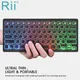 Rii-Clavier rétro4.2 LED arc-en-ciel sans fil Bluetooth 5.0 batterie aste plusieurs documents