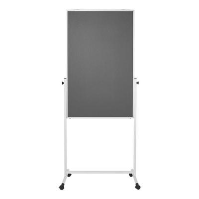 3-in-1 Moderationswand Whiteboard/Filz 75/120 cm grau, Magnetoplan, 177 cm