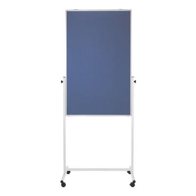 3-in-1 Moderationswand Whiteboard/Filz 75/120 cm blau, Magnetoplan, 177 cm