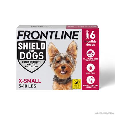 FRONTLINE Shield Flea & Tick Treatment for X-Small Dogs 5-10 lbs., Count of 6