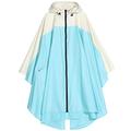 Spmor Rain Poncho Hooded Waterproof Raincoat Jacket for Adults with Zipper - blue - One Size