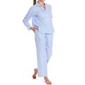 Savile Row Company Women's Blue White Flower Print Organic Cotton Pyjama Set 10