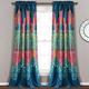 Lush Decor Boho Chic Room Darkening Window Curtain Panel Pair, 84" x 52" + 2" Header, Turquoise and Navy, 84 in x 52 in, Turquoise & Navy
