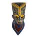 Bungalow Rose Sarrki II & African Wood & Aluminum Mask Wall Décor Metal in Black/Blue/Gray | 10.75 H x 4.7 W x 2.8 D in | Wayfair