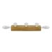 August Grove® Bowes 3 - Hook Wall Mounted Coat Rack in White/Natural Wood/Metal in Brown/White | 2.5 H x 17.25 W x 2.5 D in | Wayfair