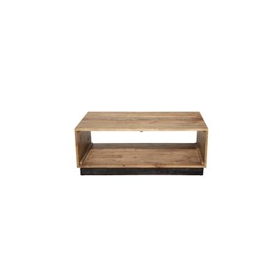 SIT Möbel Couchtisch rechteckig | 1 Ablageboden | recycelte Pinie | natur mit schwarz | B 110 x T 55 x H 42 cm | 13880-0
