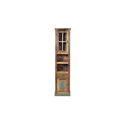 SIT Möbel Bad-Hochschrank | 2 Türen, 1 Schublade, 2 offene Fächer | Altholz lackiert | antikweiß | B 44 x T 34 x H 189 c