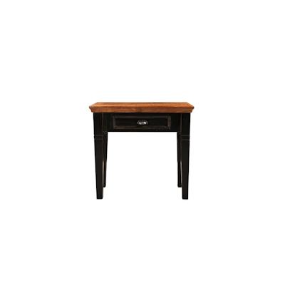 SIT Möbel Telefontisch | 1 Schublade | Mango-Holz + MDF | schwarz mit honigfarbiger Platte | B 80 x T 35 x H 80 cm | 058