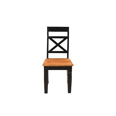 SIT Möbel Esszimmerstuhl 2er-Set Mangoholz | L 45 x B 45 x H 100 cm | schwarz / braun | 05812-11 | Serie CORSICA
