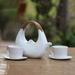 Dakota Fields Elvis Tea Set for 2 People, Ceramic in White | 8.25 H x 8 W x 3.5 D in | Wayfair 6C97D36A96B944EFB1F1D33A99F2CEE2