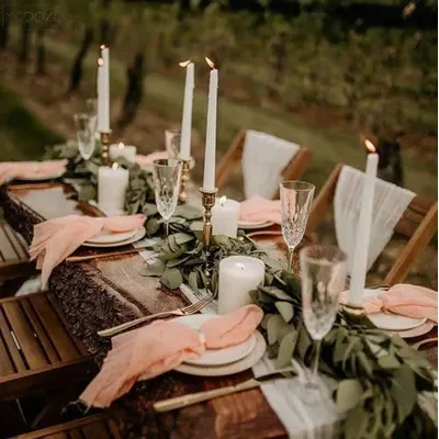 YEPQZQ – serviettes de table réutilisables en gaze de coton décoration de table de mariage