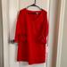 J. Crew Dresses | J. Crew Red 3/4 Sleeve Cotton Dress | Color: Red | Size: 8