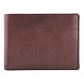 DiLoro RFID Slim Leather Travel Wallet for Men Bifold Top Flip 2 ID Windows (Gemini Brown)