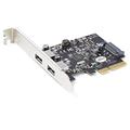 StarTech.com 2-Port USB PCIe Adapter - 10Gbit/s pro Port - USB 3.2 Gen 2 Typ-A PCI Express 3.0 x2 Host Controller Erweiterungskarte - Add-On Karte - Full/Low Profile - Windows&Linux (PEXUSB312A3)