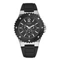 Guess Gents 'Overdrive' Chronograph Watch Steel case Black dial & Strap