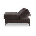 Cavadore 2-in-1 Sesselhocker Pavia / Sessel oder Hocker mit Klappfunktion passend zum Ecksofa Pavia / 117 x 76 x 47 cm / Chenille: Braun