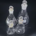 Flcopropriété conique Erlenmeyer en verre borosilicaté de laboratoire avec bouchon rectifié 50ml