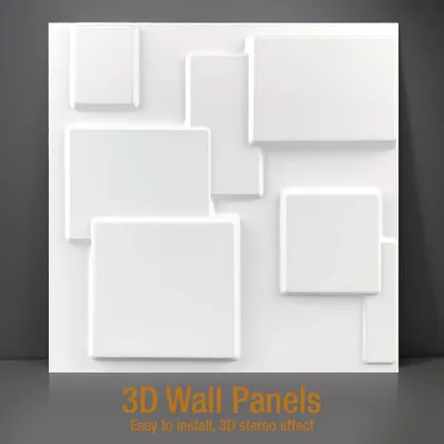 Panneau Mural Décoratif 3D en Forme de Diamant Ondulé Carrelage en Plastique Non Auto-Adhésif