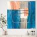 East Urban Home Modern Simply Blue - Wrapped Canvas Painting Print Canvas in Blue/Gray/Pink | 16 H x 16 W x 1 D in | Wayfair