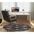 KAVKA DESIGNS Oushak Low File Carpet Straight Round Chair Mat in Black/Brown | 60 W x 60 D in | Wayfair MWOMT-17299-5X5-KAV982