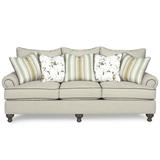 Paula Deen Home Duckling 100" Rolled Arm Sofa w/ Reversible Cushions Velvet/Polyester/Other Performance Fabrics in White | Wayfair