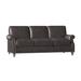 Bradington-Young West 82" Genuine Leather Rolled Arm Sofa Genuine Leather in Gray | 36 H x 82 W x 38 D in | Wayfair 759-95-906700-81-TU-ST-#9GM