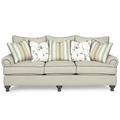 Paula Deen Home Duckling 100" Rolled Arm Sofa w/ Reversible Cushions Velvet/Polyester/Other Performance Fabrics in White | Wayfair