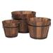 Loon Peak® Icarus 3 - Piece Wood Barrel Planter Set 14.0 H x 18.0 W x 18.0 D in brownWood | 18.0" L x 18.0" W x 14.0" H | Wayfair