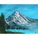 Loon Peak® Almighty Mountain by Amy Valiante - Painting Print Metal in Blue/Green/White | 12 H x 16 W x 0.15 D in | Wayfair