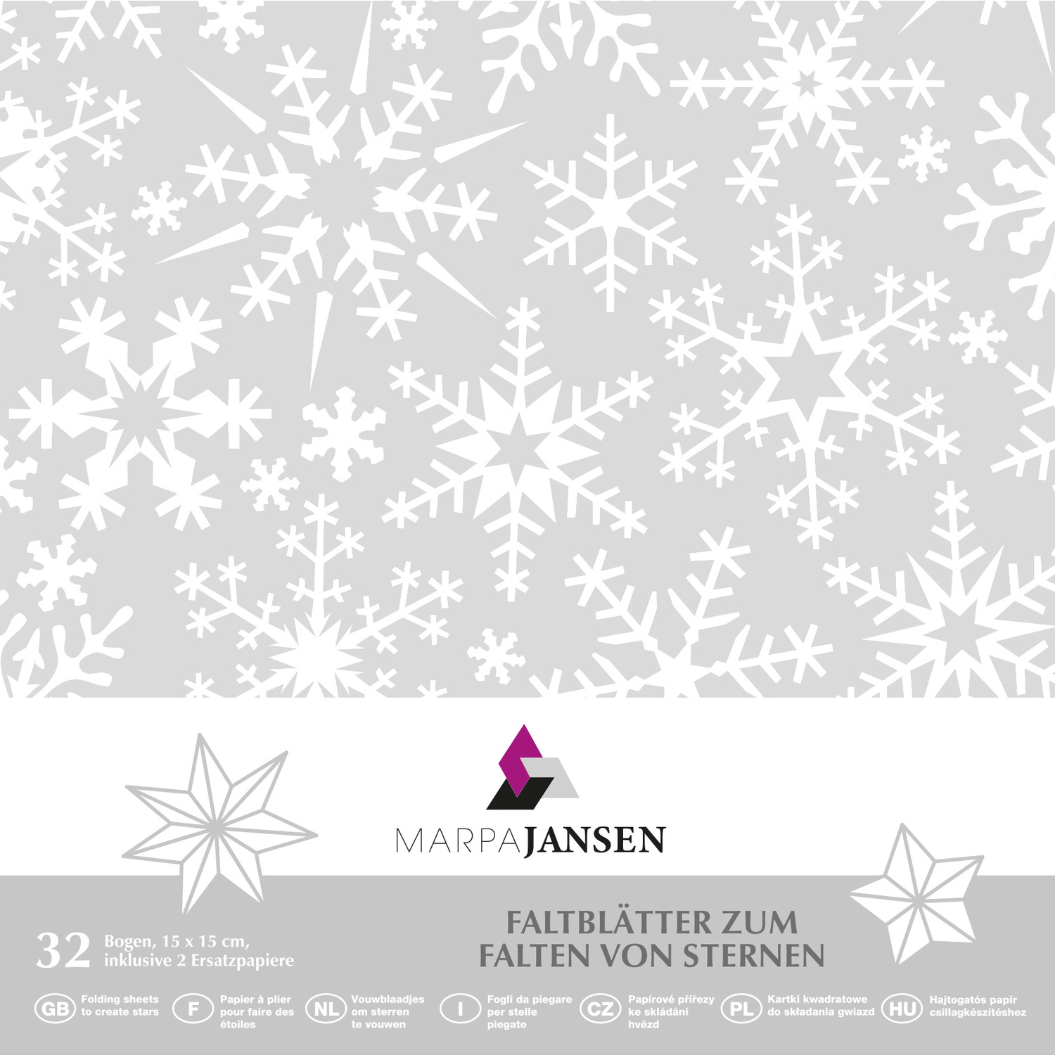 Papier origami transparent "flocons de neige", blanc