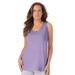 Plus Size Women's Knit Sleep Tank by Dreams & Co. in Soft Iris (Size L)