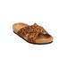 Extra Wide Width Women's The Gia Footbed Sandal by Comfortview in Animal (Size 8 WW)