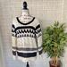 American Eagle Outfitters Sweaters | Ae Knit Wool Blend Black & White Geometric Sweater | Color: Black/White | Size: M