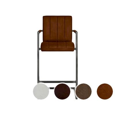 Bodahl »Sabina« Designer Barstuhl Naht L / 17 Leder Antik Rich Brown / matt schwarz Image