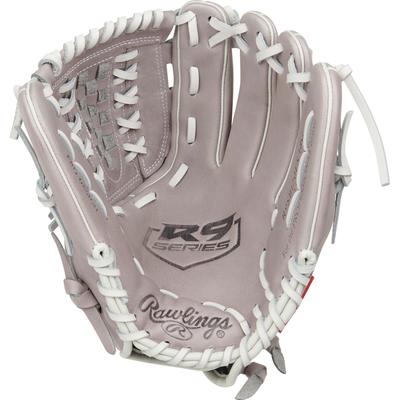 Rawlings R9 12" Pull-Strap Back Finger Shift Fastpitch Softball Glove - Right Hand Throw Gray