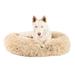 The Original Calming Donut Taupe Shag Cuddler Dog Bed, 30" L X 30" W X 9" H, Medium, Brown