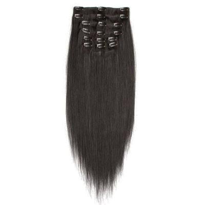 Fashiongirl Clip-in Extensions #60 Platinblond - 65 cm #1B Tiefschwarz Image