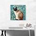 ARTCANVAS Siamese Cat Breed Teal - Wrapped Canvas Graphic Art Print Canvas, Wood in Black/Brown/Green | 18 H x 18 W x 1.5 D in | Wayfair