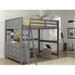 Viv + Rae™ Adriel Full Loft Bed Baby & Wood in Gray | 70 H x 82.5 W x 82.5 D in | Wayfair 4DF11D9C8F4543E6A9F519682B8F2BAB