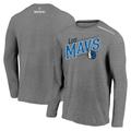 Men's Fanatics Branded Heather Charcoal Dallas Mavericks 2021 Noches Éne-Bé-A Authentic Shooting Long Sleeve T-Shirt