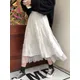 jupe longue femme korean style hiver vetement plissée femme jupes longues vintage tulle femmes jupe