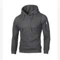 MRstuff-Sweats à capuche PVD Slim Fit pour hommes fermeture éclair latérale pull à carreaux pour