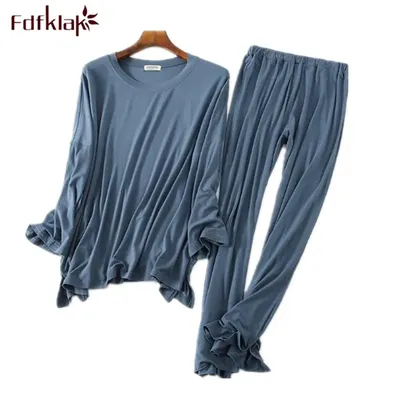 Pyjama confortable en coton modal pour femme ensemble de pyjama à manches longues vêtements de