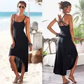 Robe de soirée Maxi longue et Sexy pour femmes tenue de plage noire nouvelle mode été